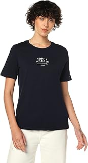 T-shirt à manches courtes et col en c tommy hilfiger pour femme