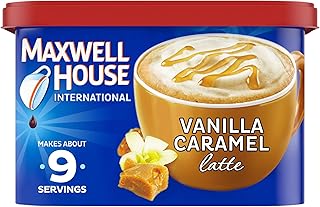 Café instantané maxwell house international cafe vanille et caramel latte (256 ml)
