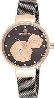 Montre femme naviforce cadran noir boucle chronographe en acier inoxydable - nf5013-rgbb, noir