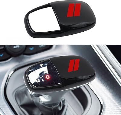Couvre-tête de pommeau de levier de vitesse senshine pour dodge charger challenger 2015-2022 durango 2016-2023 couvercle de levier de vitesse intérieur en matériau abs (bords rouges). Diaytar : Votre destination shopping préférée au Sénégal