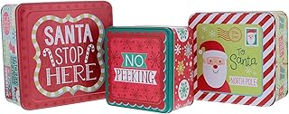 Boîtes à biscuits de noël gigognes au design carré, lot de 3
