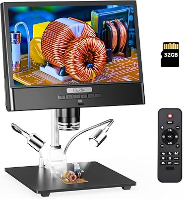 Microscope numérique lcd edm12 10 pouces microscope de soudage 50x-1300x avec support