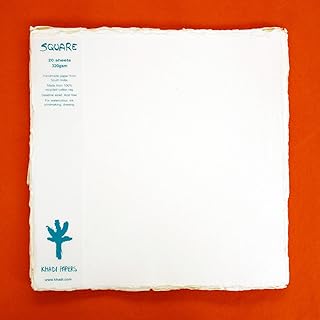 Paquets de papier carré blanc khadi (20 feuilles) sp3-2w 320 gsm
