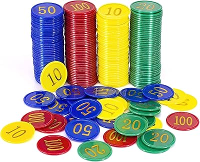 Jeu de jetons en plastique avec boîte de rangement pour que les enfants