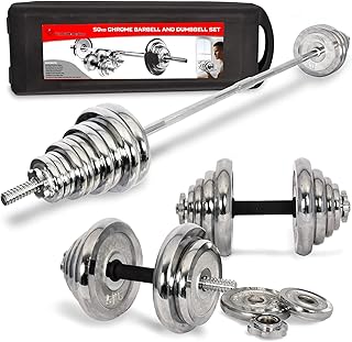 Yala home gym ensemble d'haltères chromés réglables 50 kg avec boîte