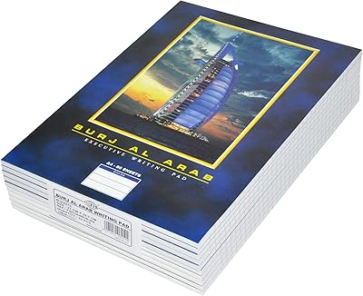 10 pièces fis burj al bloc-notes arabe ligné simple format a4