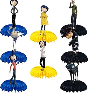 Décorations de fête d'anniversaire coraline, 8 pièces centres de table sur le thème