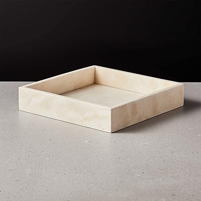 Lamac crafts plateau décoratif en pierre de marbre 100 % véritable pour coiffeuse