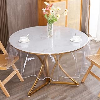 Nappe ronde en plastique transparente de protection résistante à l'eau et à l'huile