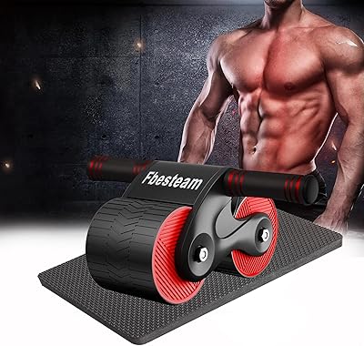 Roue de rebond abdominale automatique fbestim : ensemble d'équipement d'exercices abdominaux avec tapis