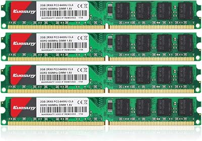 Mémoire quisone ram ddr2 800 udimm 8 go (2gbx4) pc2-6400/pc2-6400u 1,8 v cl6