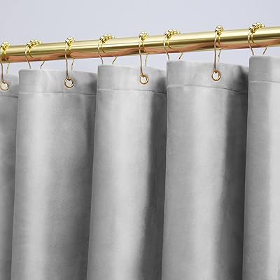 Becan rideau de douche en velours gris ivoire luxe épaissir tissu robuste doux