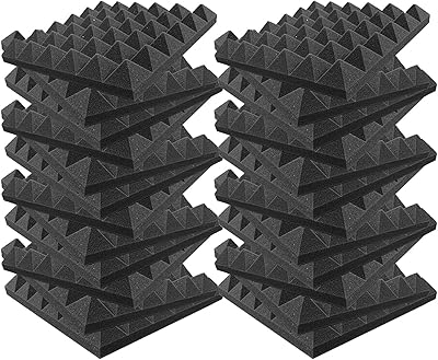24 pièces de mousse insonorisée panneaux insonorisés pyramidaux carreaux muraux studio