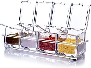Ensemble de pots et récipients à épices en acrylique pour la maison, distributeur