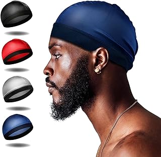 4pcs bonnets ondulés, bonnets ondulés en soie pour 360 vagues, durag en soie