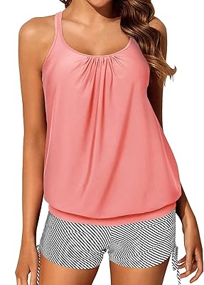 Maillot de bain tankini deux pièces à bretelles avec short croisé pour femme