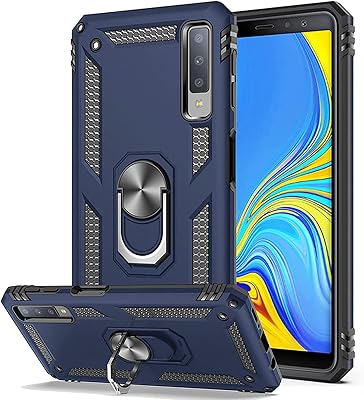 Coque pour samsung galaxy a7 2018/a750 avec protecteur d'écran en verre trempé, coque