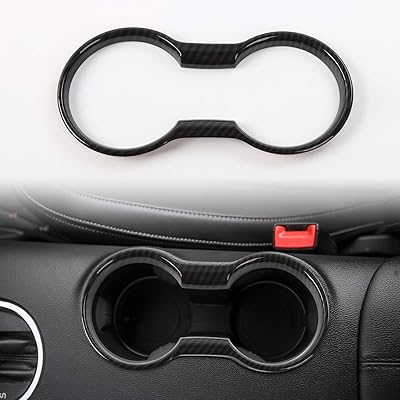 Cadre de couverture de porte-gobelet de voiture shiro pour ford mustang 2015-2020, accessoires