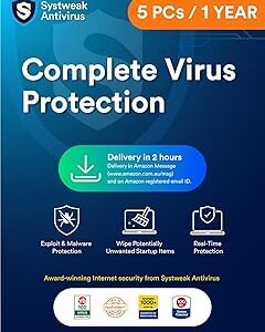Antivirus systweak pour pc windows 5, 1 an | protection en temps réel | protection contre les exploits et les logiciels malveillants | protection usb | pare-feu et sécurité internet | sécurité totale (livraison par e-mail uniquement en 2 heures). Diaytar : Acheter moins cher n'a jamais été aussi facile