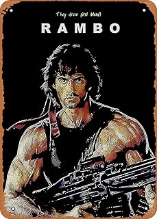 Affiche de film shvieiart rétro en métal, signe en étain de films rambo