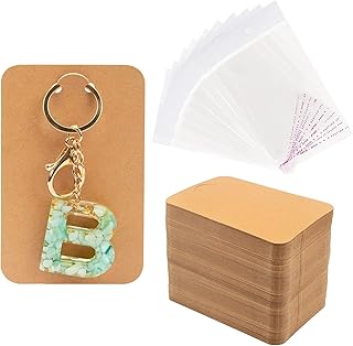 100 pièces de cartes d'affichage de porte-clés avec sacs auto-scellants, porte-cartes de 3"