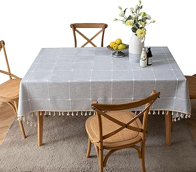 Chemin de table dayong, nappe carrée en lin et coton pour décoration