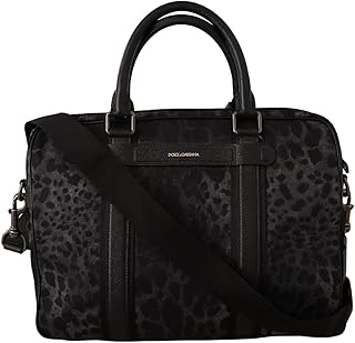 Sac messager en nylon à bandoulière en cuir léopard noir dolce & gabbana