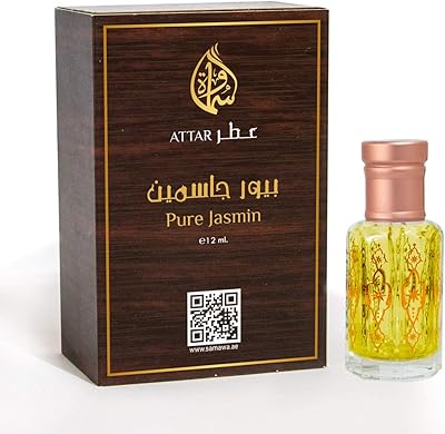 Huile de parfum concentrée samawa pour unisexe de pure jasmine attar, 12 ml