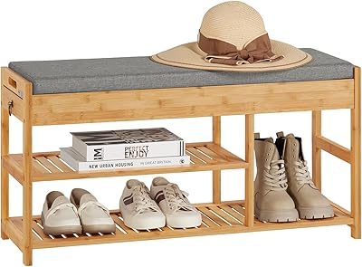 Étagère à chaussures subai fsr47-n avec banc et tiroirs, largeur approximative 90 x