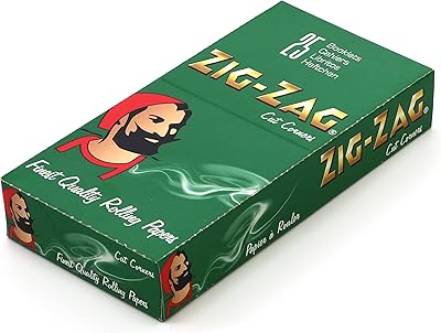 Boîte complète de feuilles de taille régulière vert zig zag - 25 packs