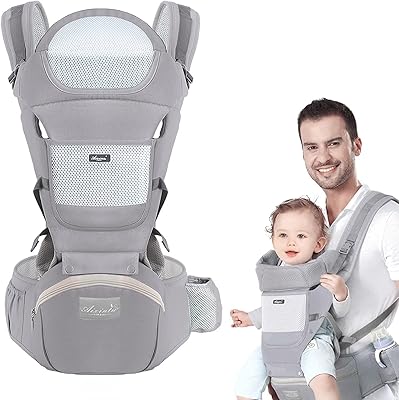 Porte-bébé avec siège de hanche porte-bébé multifonctionnel 9 en 1 adapté aux 0-36