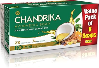 Savon artisanal ayurvédique chandrika, 125 g (paquet de 6)