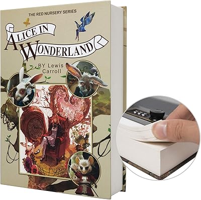 Boîte de rangement pour livre en papier véritable, coffre-fort secret avec serrure à