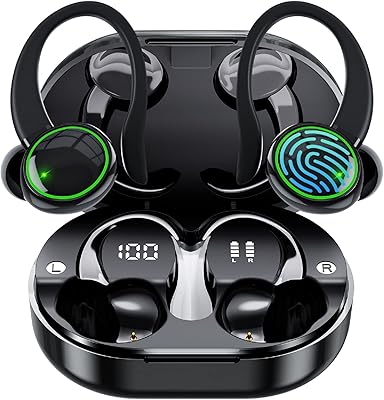 Écouteurs sans fil bluetooth 5.3, écouteurs intra-auriculaires étanches ipx7 avec micro intégré