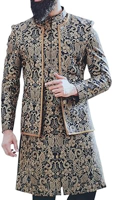 Ensemble d'accessoires noirs inmonarch pour hommes, 3 pièces, décorés de fleurs sh1085
