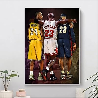 Affiche classique de motivation de basket-ball kisibel michael jordan kobe bryant, impression