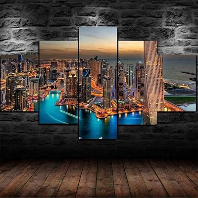 Befcenol a 5 pièces peinture sur toile imprimée murale adbi city burj dubai