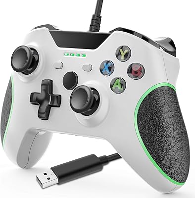 Télécommande filaire xbox one, télécommande usb avec double vibration et prise audio