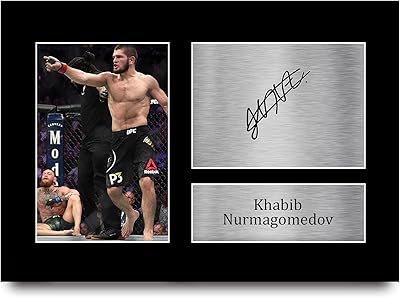 Hwc trading khabib nurmagomedov cadeaux d'arts martiaux mixtes signature photo autographe imprimée