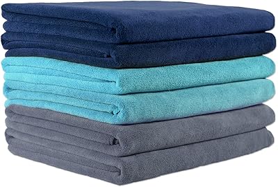 Ensemble de 6 serviettes de bain en microfibre douce 70 x 140 cm