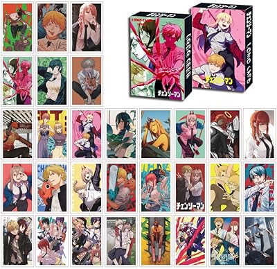 Goodrun 30pcs cartes lomo chainsaw man postales photo petites cartes de vœux