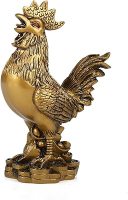 Figurines d'animaux dorés pour décoration de table figurines de poulet antiques décorations