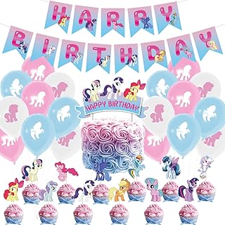 Bannière de fête joyeux anniversaire my little pony fournitures 32