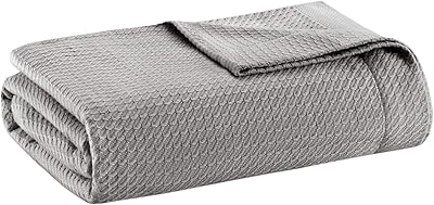 Couverture de luxe en coton égyptien madison park gris 66x90 taille