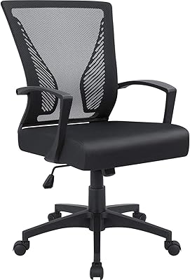 Chaise de bureau pivotante formax avec accoudoirs, dossier central et soutien lombaire, chaise
