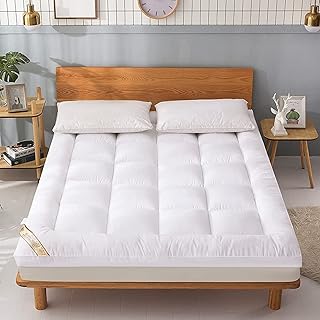 Couvre-matelas de luxe ultra doux et moelleux de 10 cm d'épaisseur avec 4