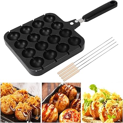 Plaque de gril antiadhésive pour boules de poulpe takoyaki avec 4 aiguilles. Diaytar Sénégal : Des promotions qui ont du sens