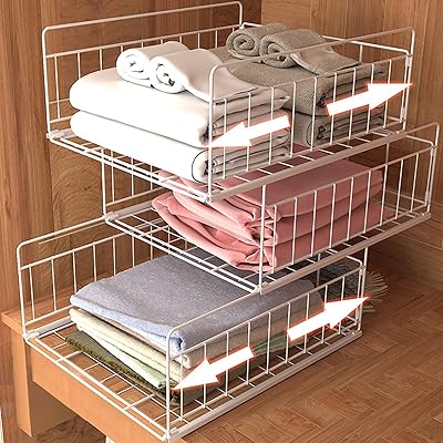 Okoz® boîte de rangement empilable pour placard, organisateur de placard portable, armoire coulissante comme un tiroir, convient pour la maison, la chambre à coucher, la cuisine (3 couches). Diaytar : Des prix qui défient toute concurrence