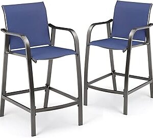 Chaise d'élévation à dossier en aluminium pellebant, 2 pièces, meubles de patio toutes saisons pour jardin, pelouse et arrière-cour (bleu marine). Votre marketplace de proximité digitale : Diaytar