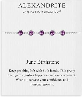Bracelet avec pierre de naissance de juin philip jones composé de cristaux d'alexandrite